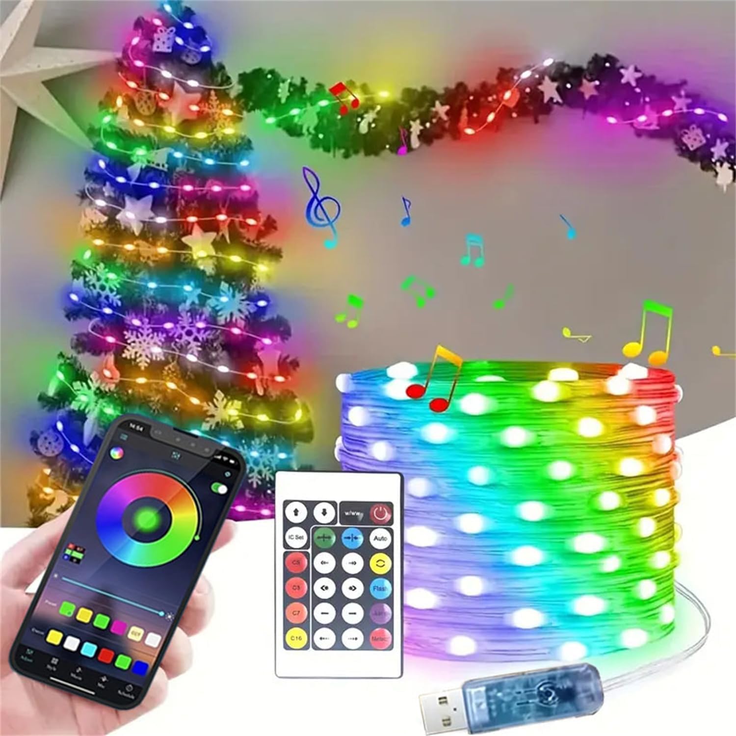 Smart Garden Festoon Lights - ไฟ LED แบบเส้น ไฟประดับตกแต่งคริสต์มาส ไฟอัจฉริยะ เชื่อมต่อบลูทูธ