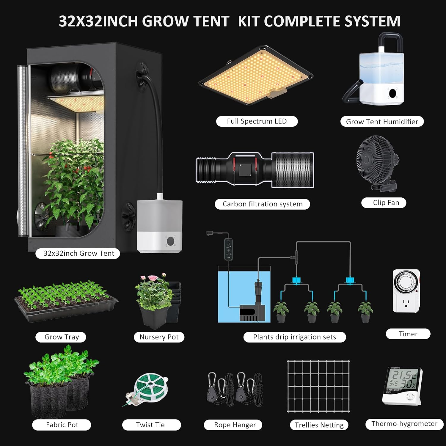 ชุดอัพเกรดเต็นท์ปลูกต้นไม้อัตโ - Grow Tent Complete Kit บทวิจารณ์และราคา